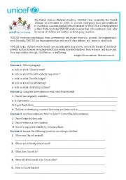 English Worksheet: UNICEF