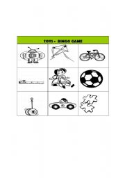 English worksheet: Bingo Game - toys