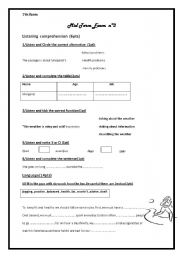 English Worksheet: mid term exam 7th form