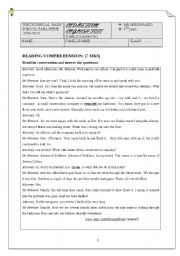 English Worksheet: an english test