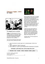 English Worksheet: COLDPLAY Christmas lights