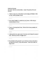 English worksheet: Predicting Outcomes