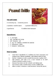 English worksheet: Peanut Brittle