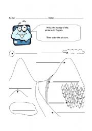 English worksheet: Labeling geography terms