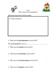 English Worksheet: What do you remember?  2010