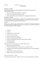 English Worksheet: living abroad