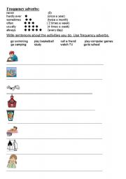 English Worksheet: frequency adverbs