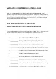 English worksheet: Action Verbs in Business