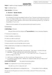 English worksheet: Conditional Type 2 Lesson plan