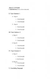 English Worksheet: Skeleton of an Essay