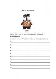 English Worksheet: Wall-E Review Sheet