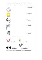 English Worksheet: Whats the weather like?