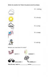 English worksheet: Whats the weather like?