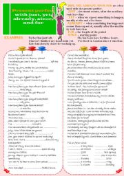 English Worksheet: Present perfect with just, yet, already, since and for