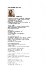English worksheet: Midnight botlle - Colbie Caillat