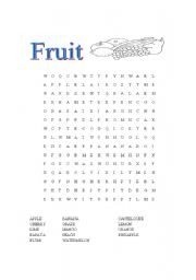 English Worksheet: fruit