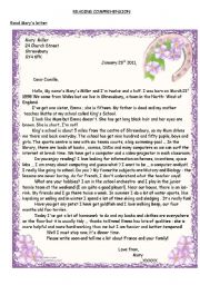 Reading comprehension : Marys letter