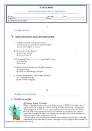 English Worksheet: 10th grade test.