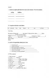 English Worksheet: Basic Grammar Test