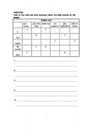 English Worksheet: Daily routine