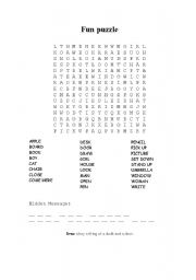 English worksheet: Classroom Wordsearch