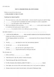 English Worksheet: Relative clauses