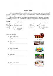 English Worksheet: Places in the town