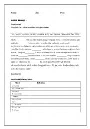 English Worksheet: Test On film Home Alone 1