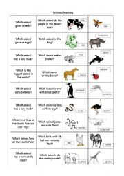 English Worksheet: animals
