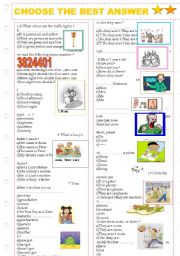 English Worksheet: Test for beginner ( the 4th classes)