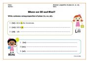 English worksheet: preposition of place (in,on,at)
