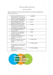 English worksheet: Language and communication- vocabulary