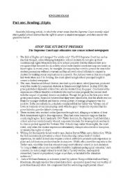 English worksheet: Stop The Students Presses