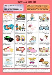 English Worksheet: HAVE and HAVE GOT