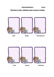 English Worksheet: School Objects