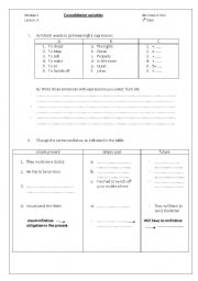 English worksheet: activities