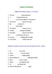 English worksheet: Present Continuous worksheet