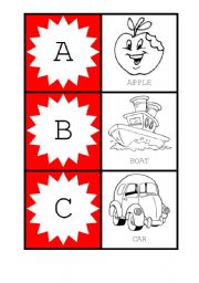 English Worksheet: The alphabet memory game
