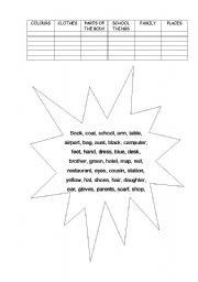 English worksheet: Word Groups