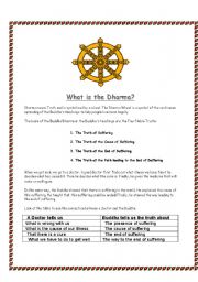 English worksheet: What is the dharma?