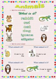 English worksheet: Animals