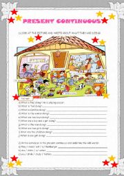 English Worksheet: PRESENT CONTINUOUS