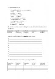 English Worksheet: Verb to be IS and ARE