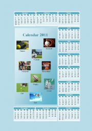 English Worksheet: Calendar 2011