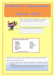 English Worksheet: DIDACTIC SEQUENCE ABOUT ART ((10 pages)) - (editable)