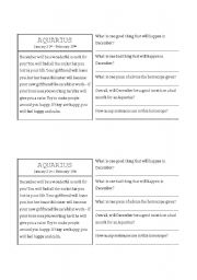 English worksheet: Sample Horoscope