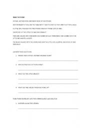 English worksheet: Reading Comprehension II