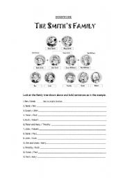 English Worksheet:  the smiths family