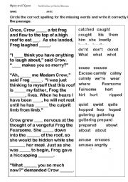 English Worksheet: Frog and Crow - Proofreading