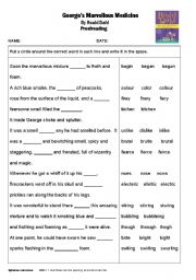 English Worksheet: Georges Marvellous Medicine - Proofreading